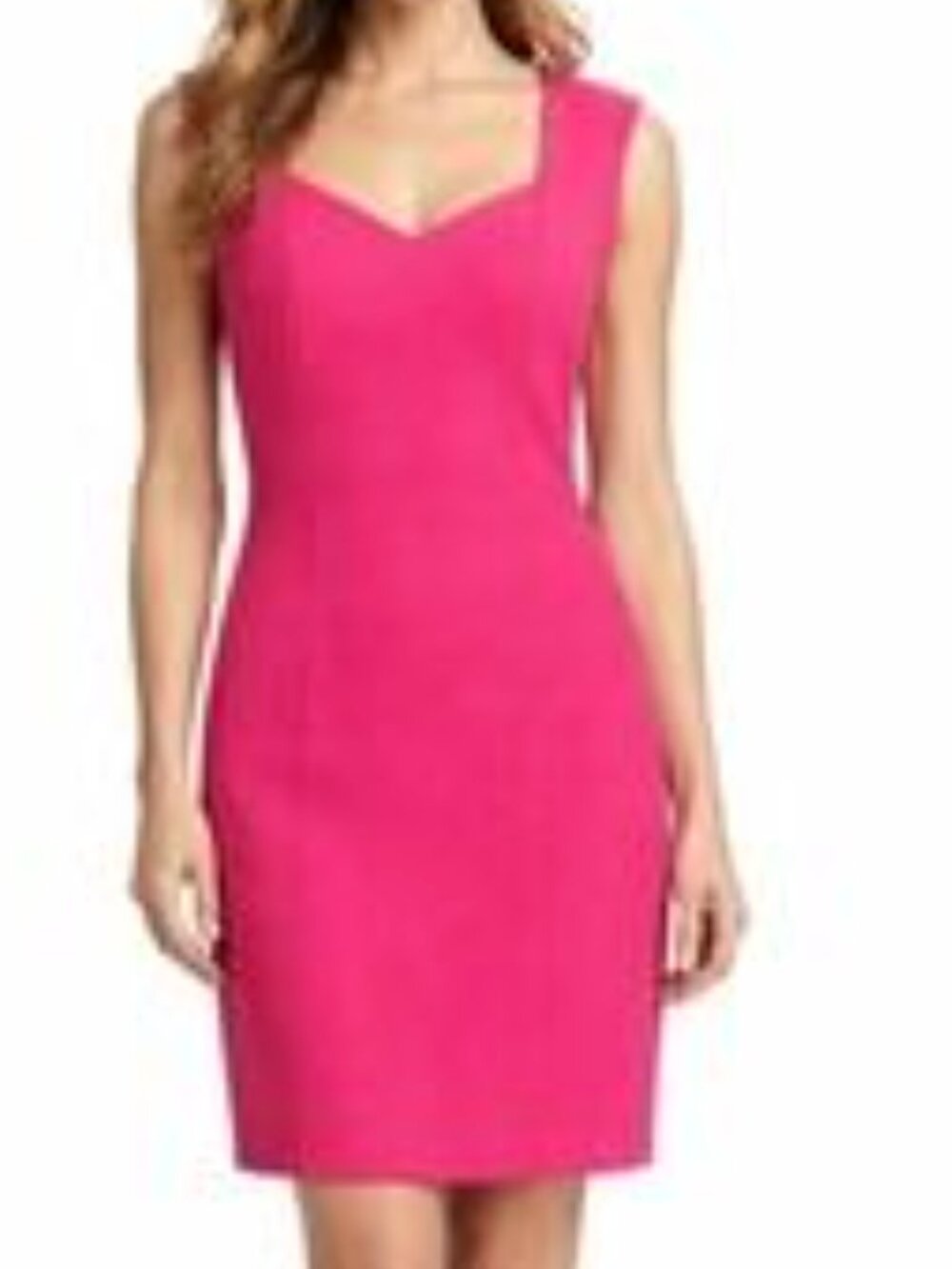Karl Lagerfeld Paris Sweetheart Neck Sleeveless Hot Pink Sheath Dress, US 6 NWOT